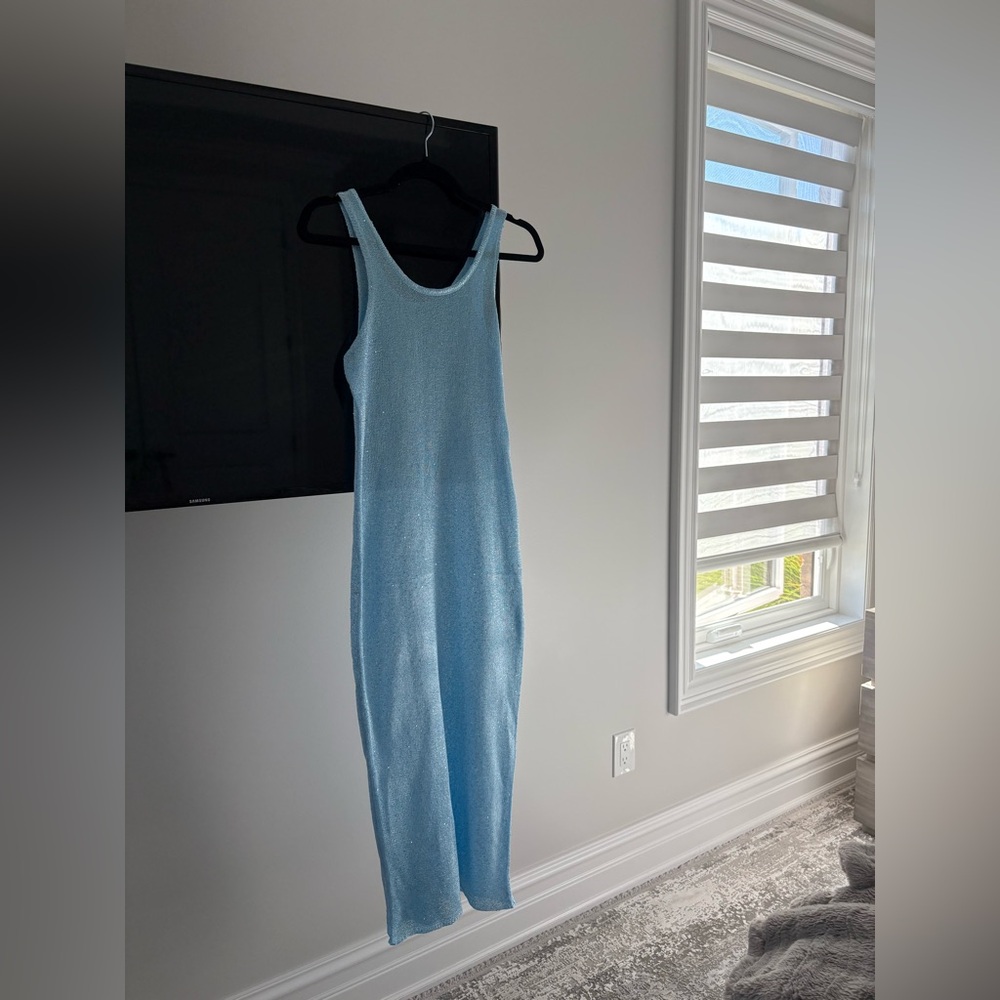 Light Blue Sleeveless Maxi Dress